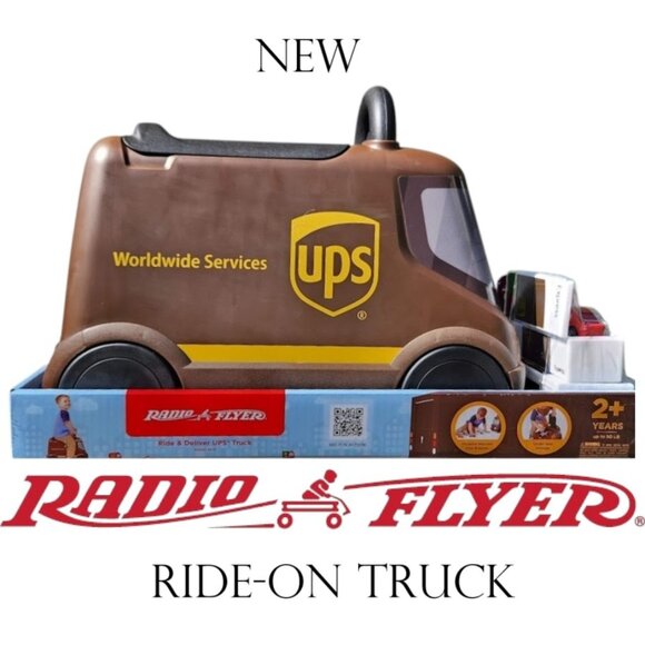 NEW Radio Flyer UPS Delivery Truck Toy Car Baby Toy Pretend Play Ride On Push Pu - Picture 1 of 16